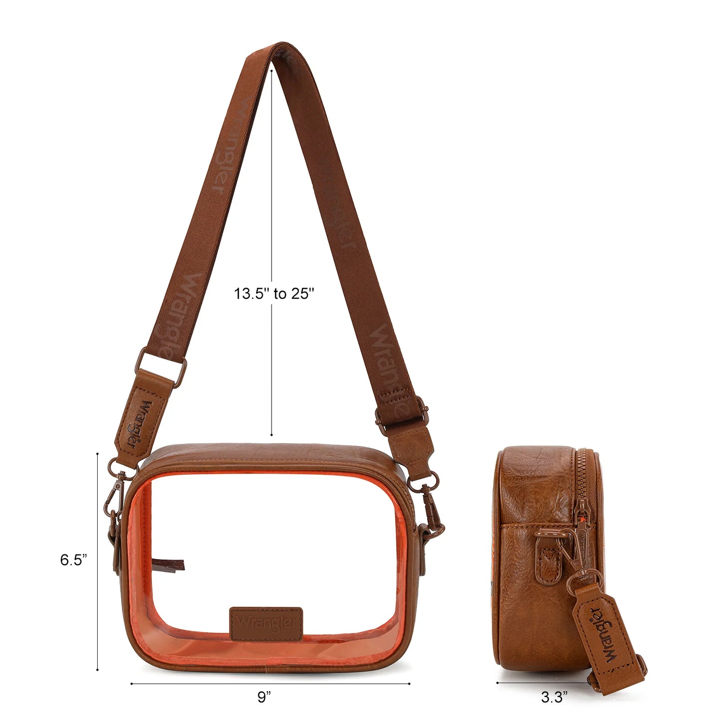 Clear Crossbody Bag - Brown