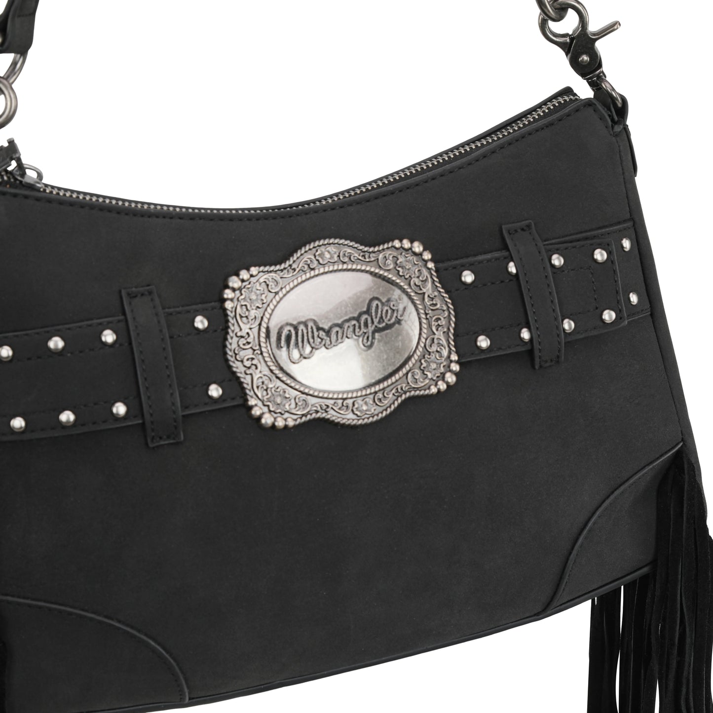 Fringe Buckle Bag - Black