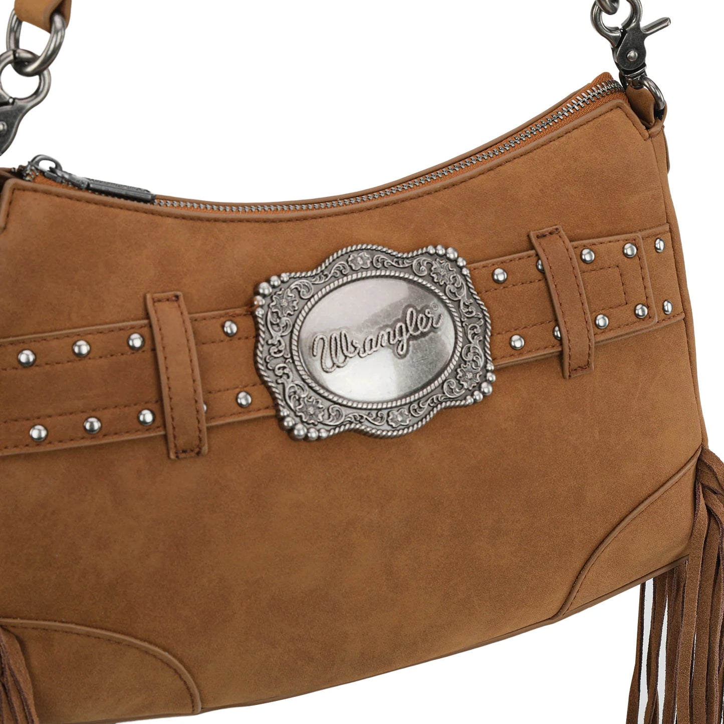 Fringe Buckle Bag - Brown