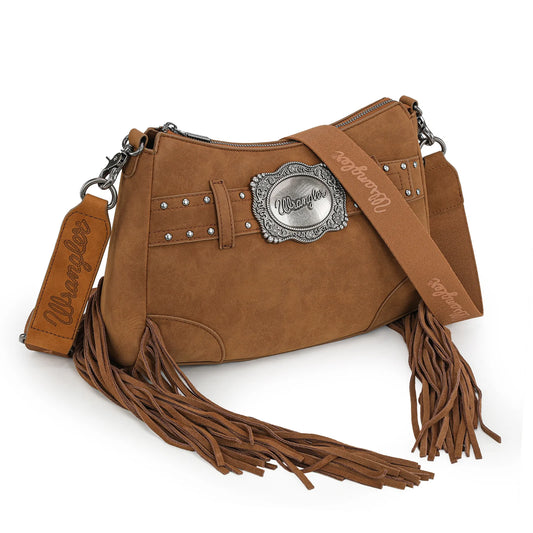 Fringe Buckle Bag - Brown