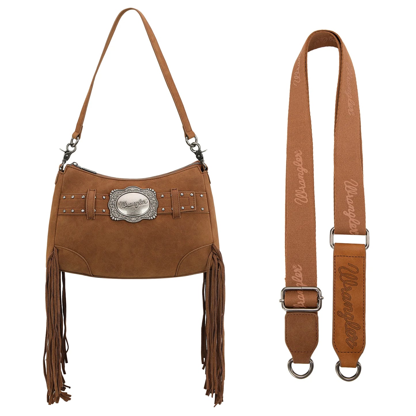 Fringe Buckle Bag - Brown