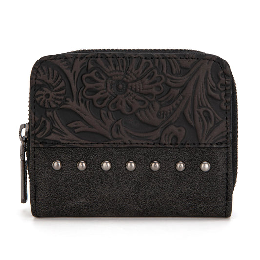 Western Tooled Wallet - Black