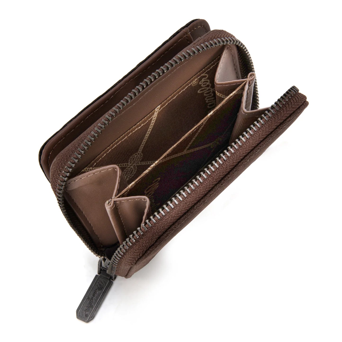 Western Tooled Wallet - Coffee