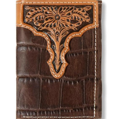Trifold - Croc Floral Embossed