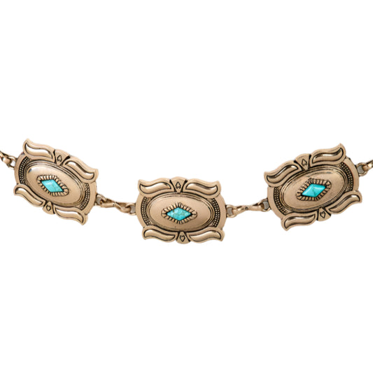 Rectangle Concho Chain Belt