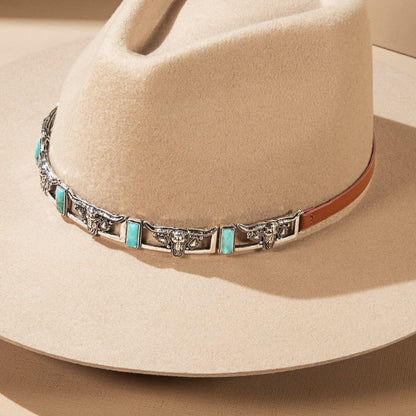 Stone & Steer Head Hat Band