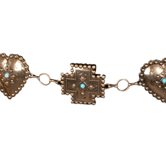 Turquoise Heart Concho Belt
