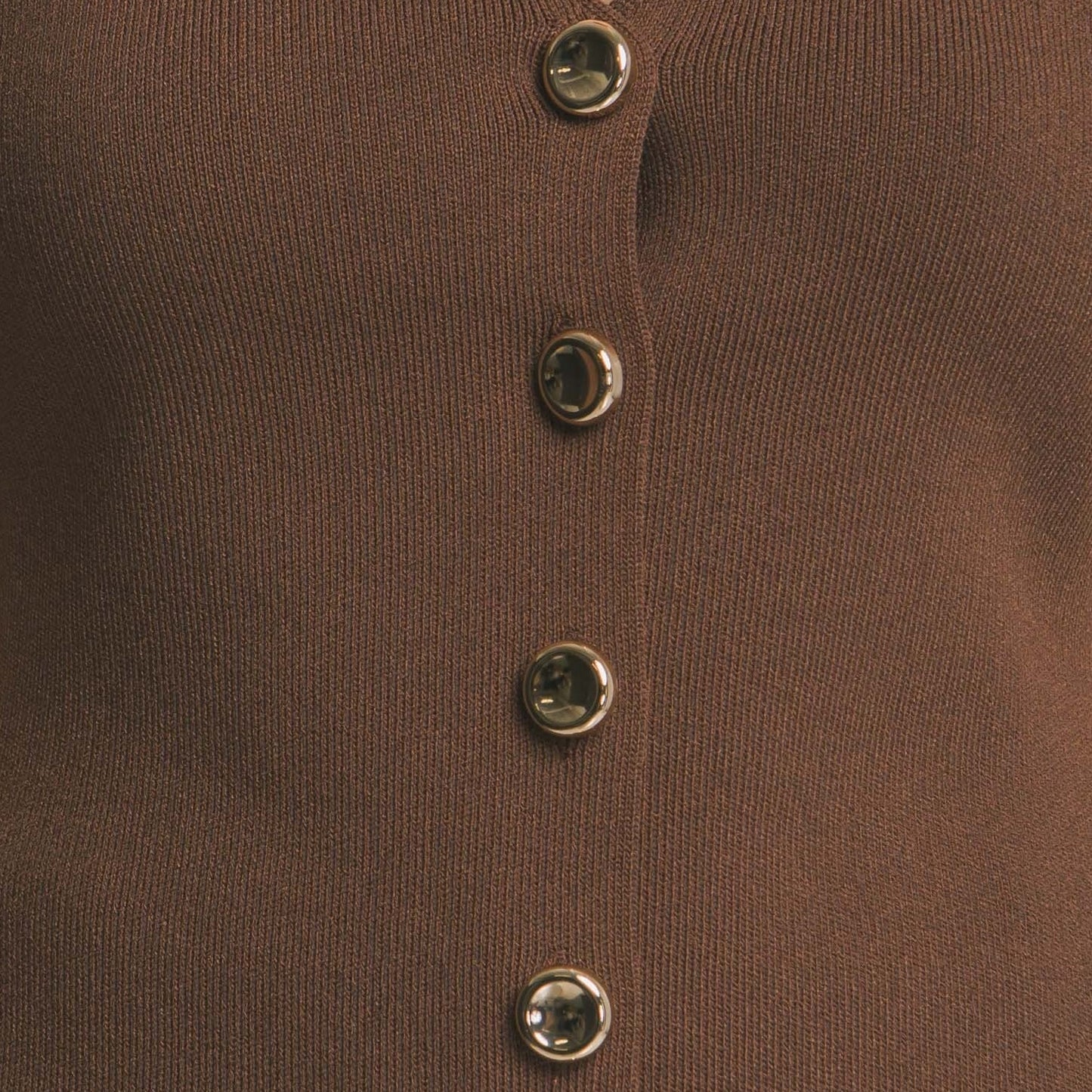 Gold Buttons Knit Vest Top