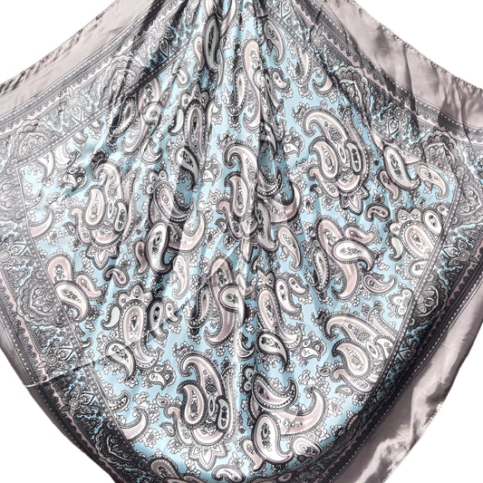 Grey/Turquoise Paisley Wild Rag
