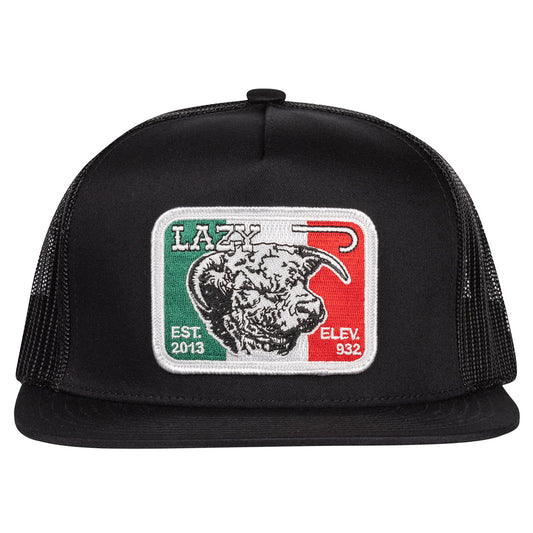 Black & Black 4" Mexico Bull Patch Cap