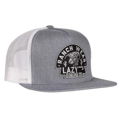 Grey & White 4" Black Arrowhead Cap