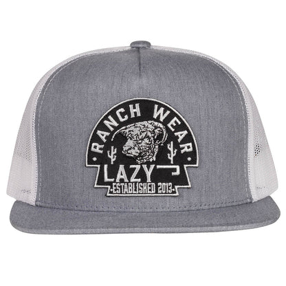 Grey & White 4" Black Arrowhead Cap