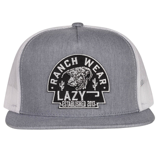 Grey & White 4" Black Arrowhead Cap