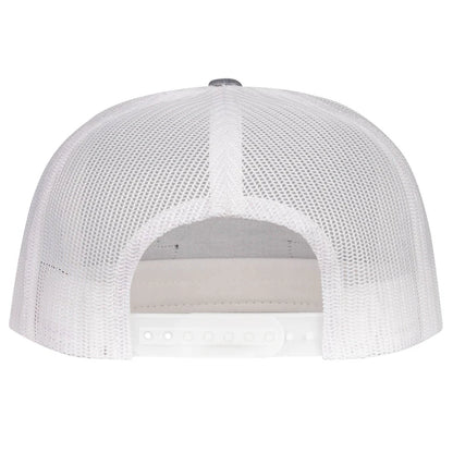 Grey & White 4" Black Arrowhead Cap