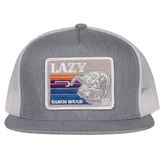 Grey & White 4" Sunset Bull Cap