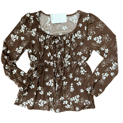Front Tie L/S Floral Top