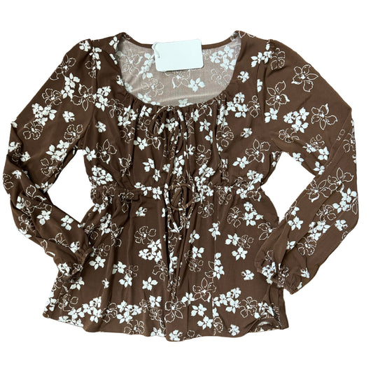 Front Tie L/S Floral Top
