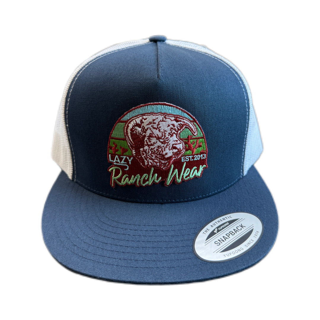 Navy & White 4" Prickly Pear