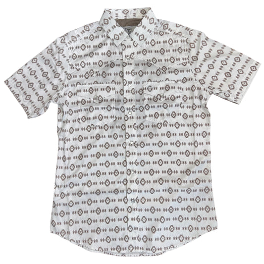 Geo Print S/S - White/Tan