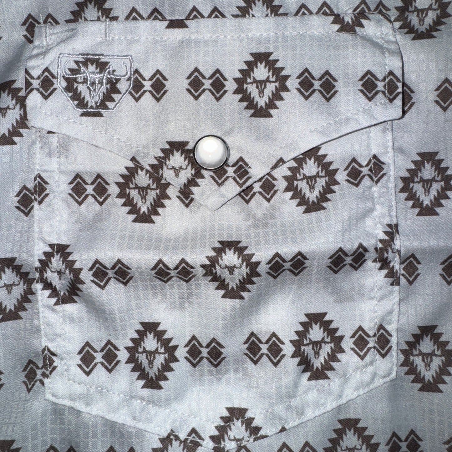 Geo Print S/S - White/Tan