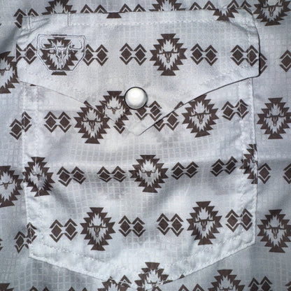 Geo Print S/S - White/Tan