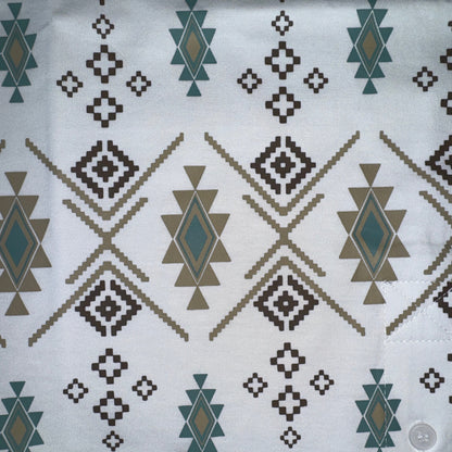 Aztec Polo - White/Tan