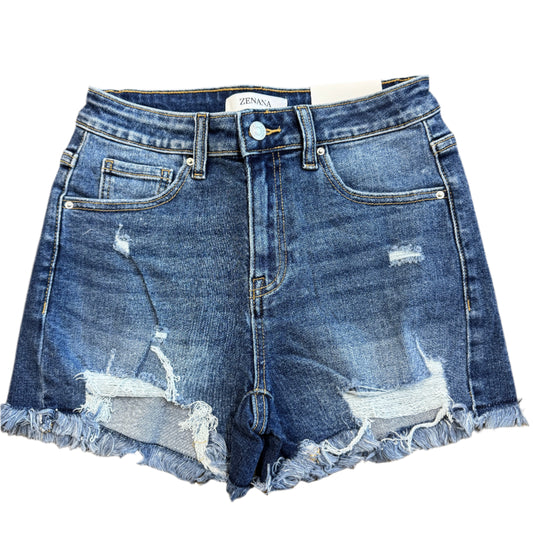 Dark Wash Distressed Hem