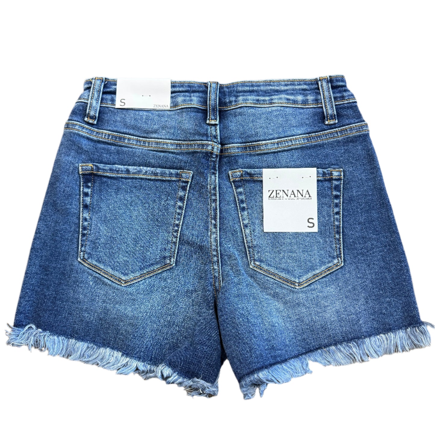 Dark Wash Distressed Hem