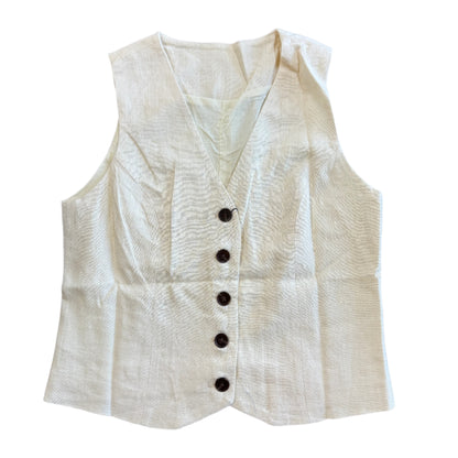Buttoned V Neck Vest