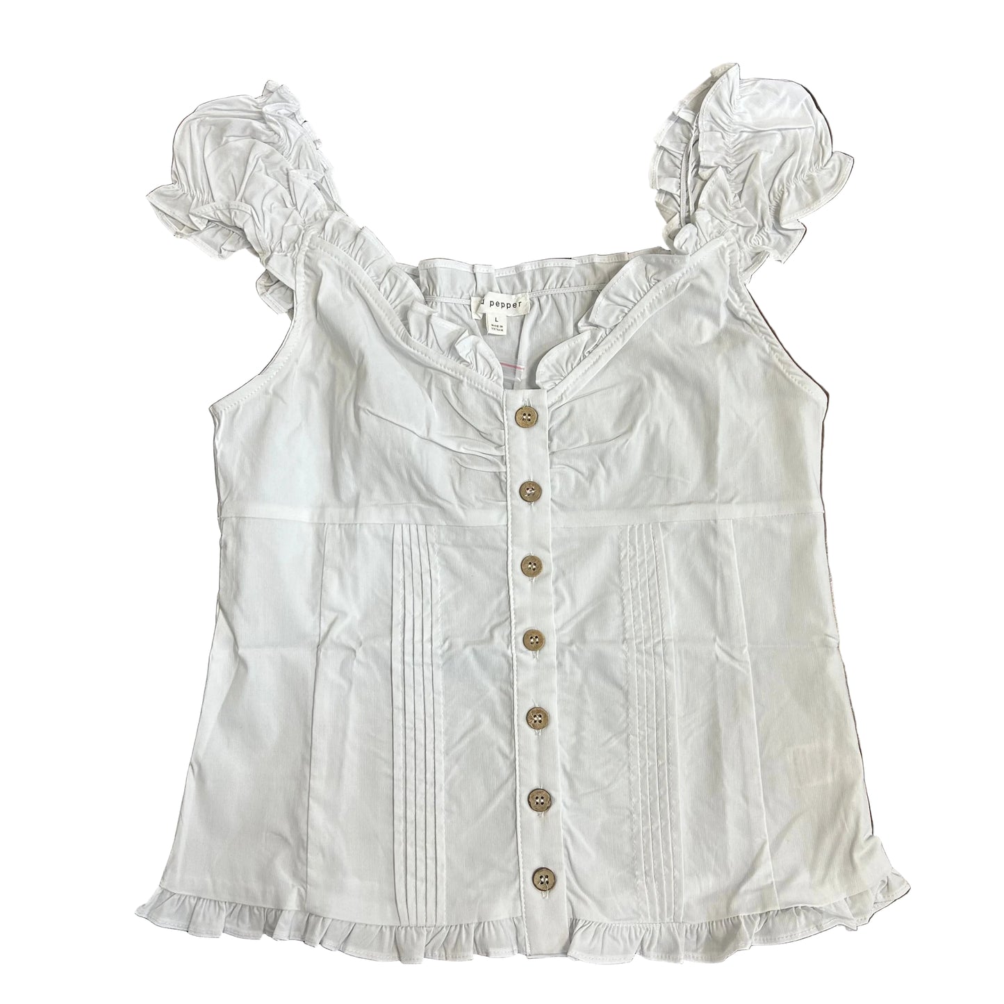 Sweetheart Neck Button Top