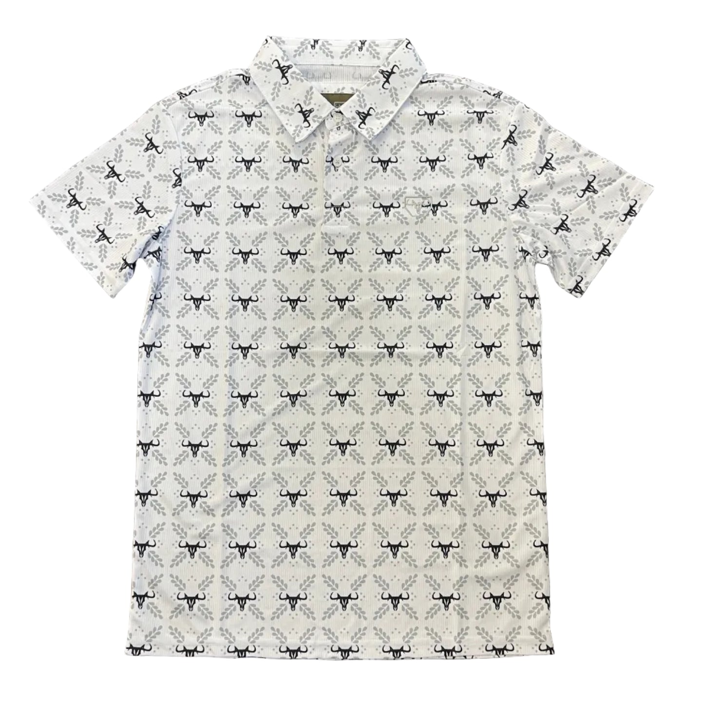 Western Longhorn Polo - White