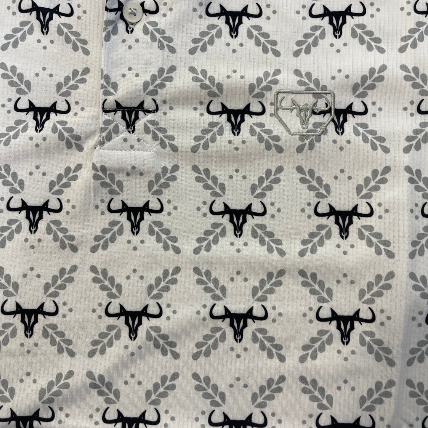 Western Longhorn Polo - White