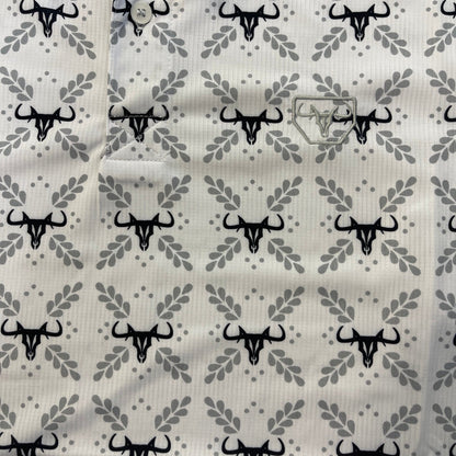 Western Longhorn Polo - White