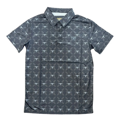 Western Longhorn Polo - Black