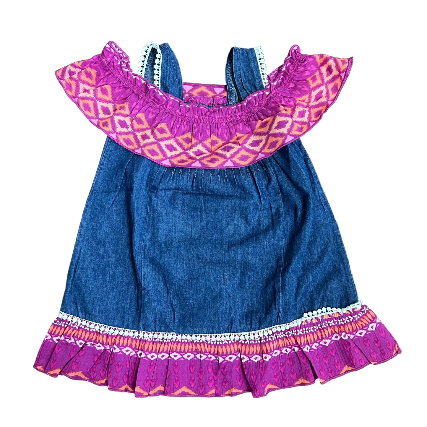 Ruffle Top Denim Dress