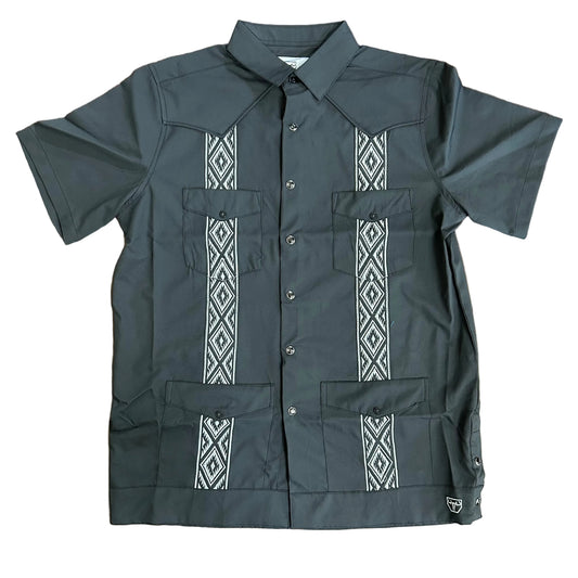 Modern Guayabera - Charcoal