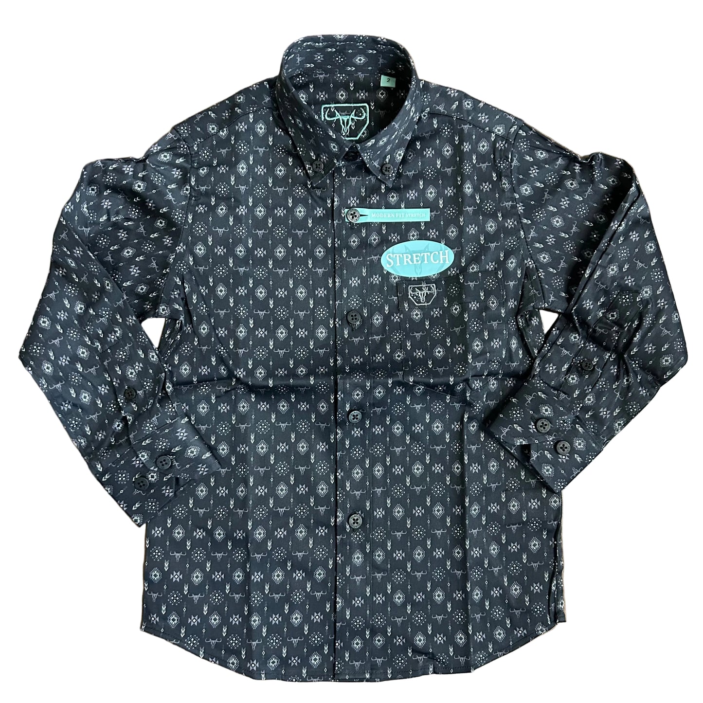 Kids' Monogram Digital L/S - Black