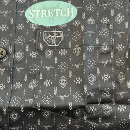 Kids' Monogram Digital L/S - Black
