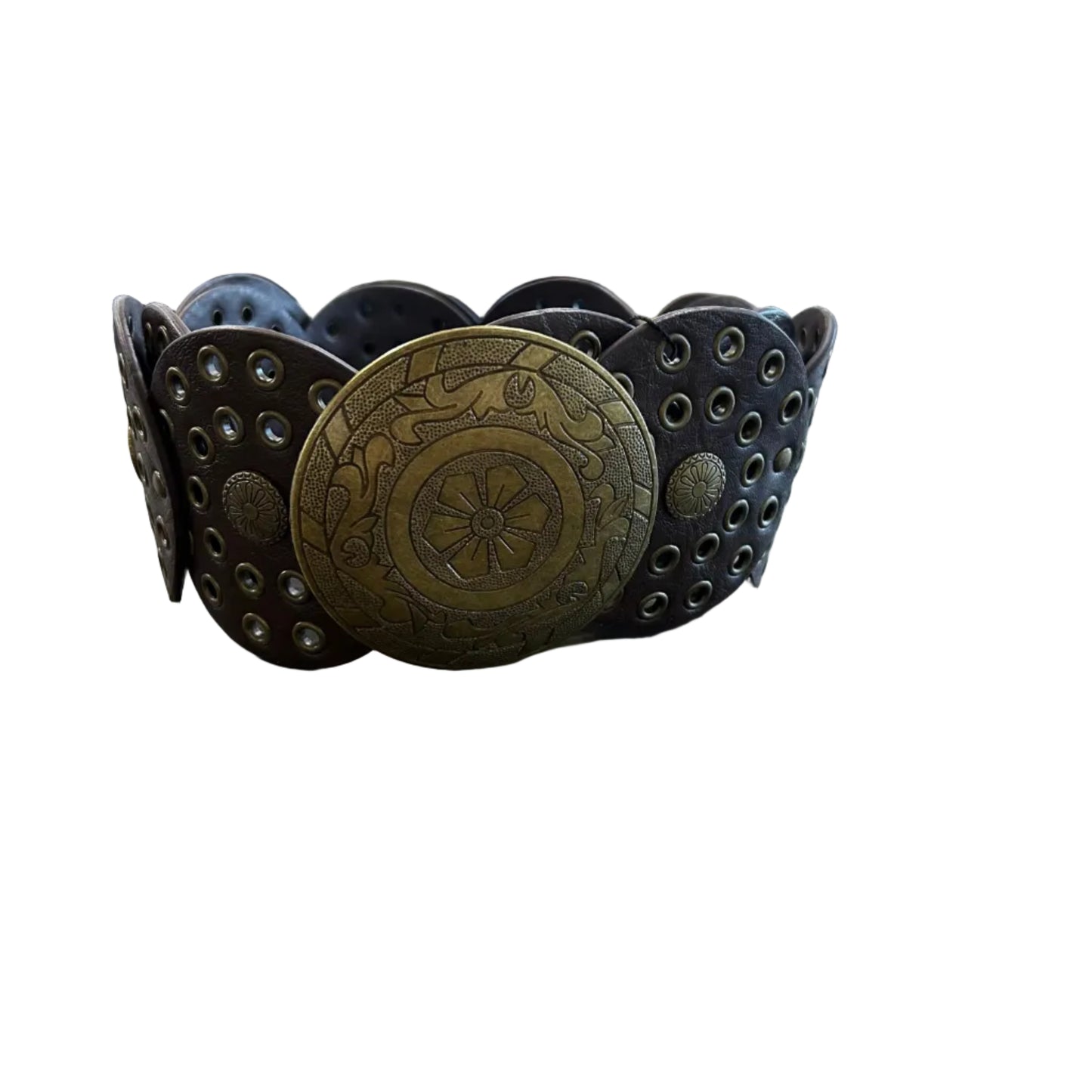 Boho Embellished Circle Belt - Brown