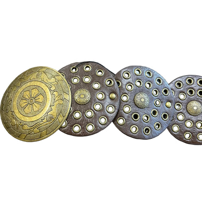Boho Embellished Circle Belt - Brown