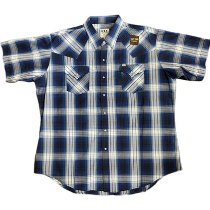 Double Blue Plaid S/S