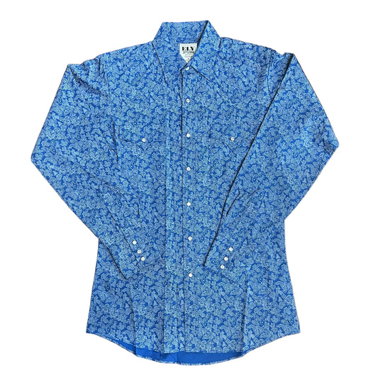 Blue/White Paisley L/S