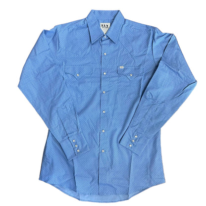 Blue/Light Blue Geo Print L/S