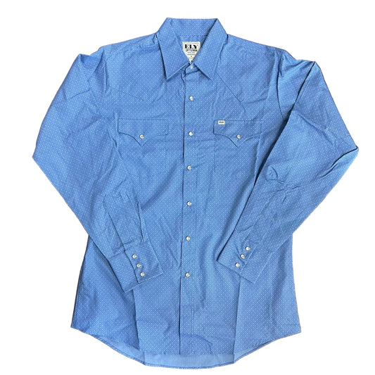 Blue/Light Blue Geo Print L/S