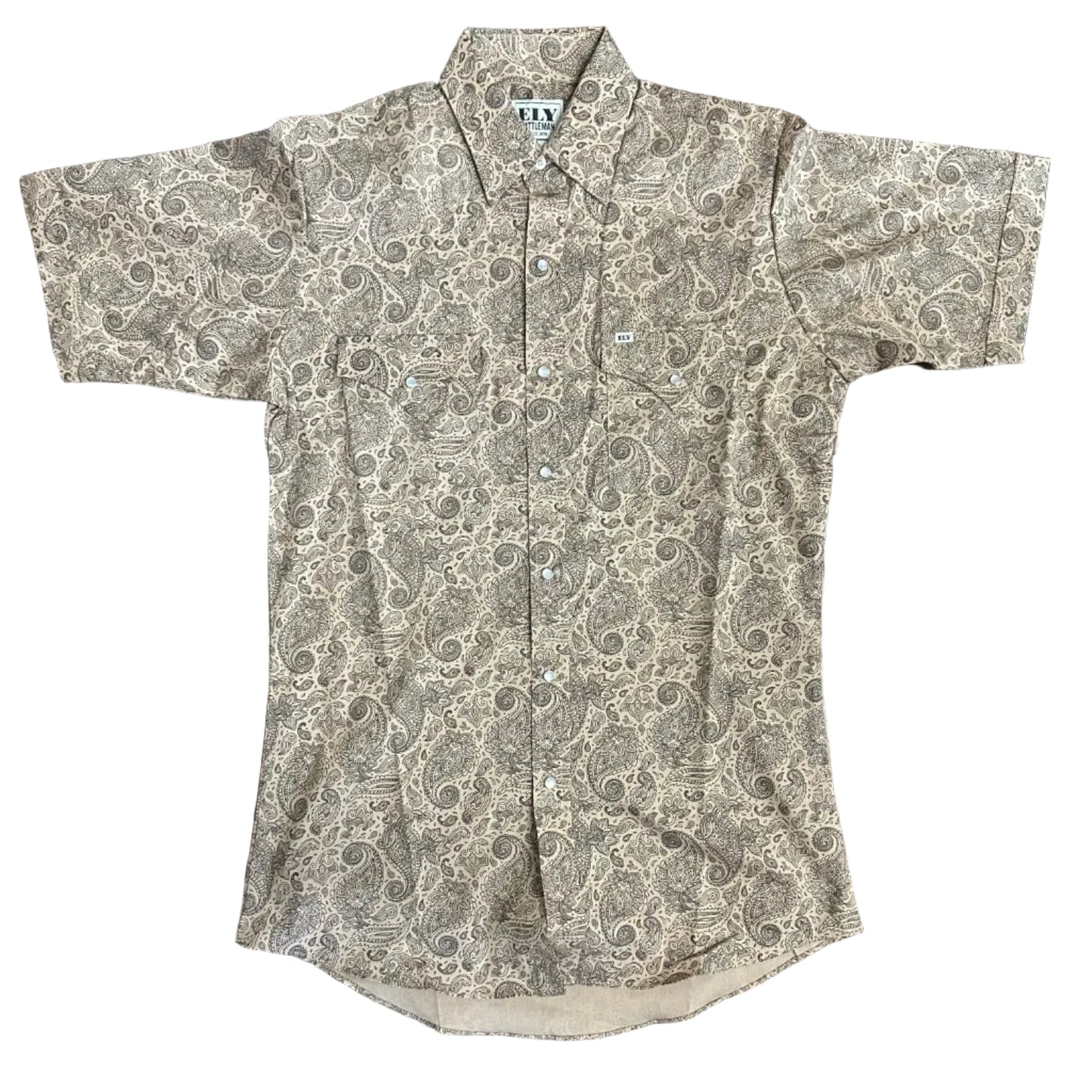 Khaki/Black Paisley S/S
