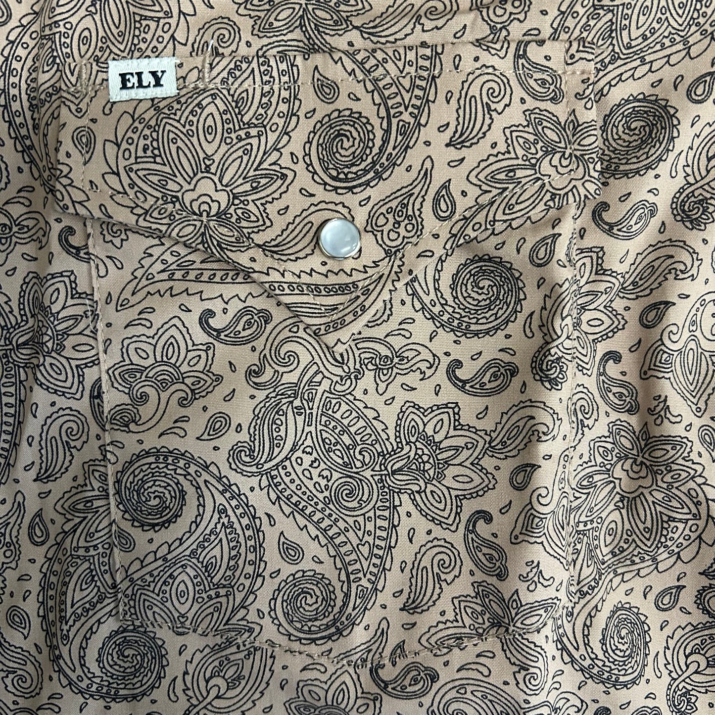 Khaki/Black Paisley S/S