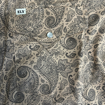 Khaki/Black Paisley S/S