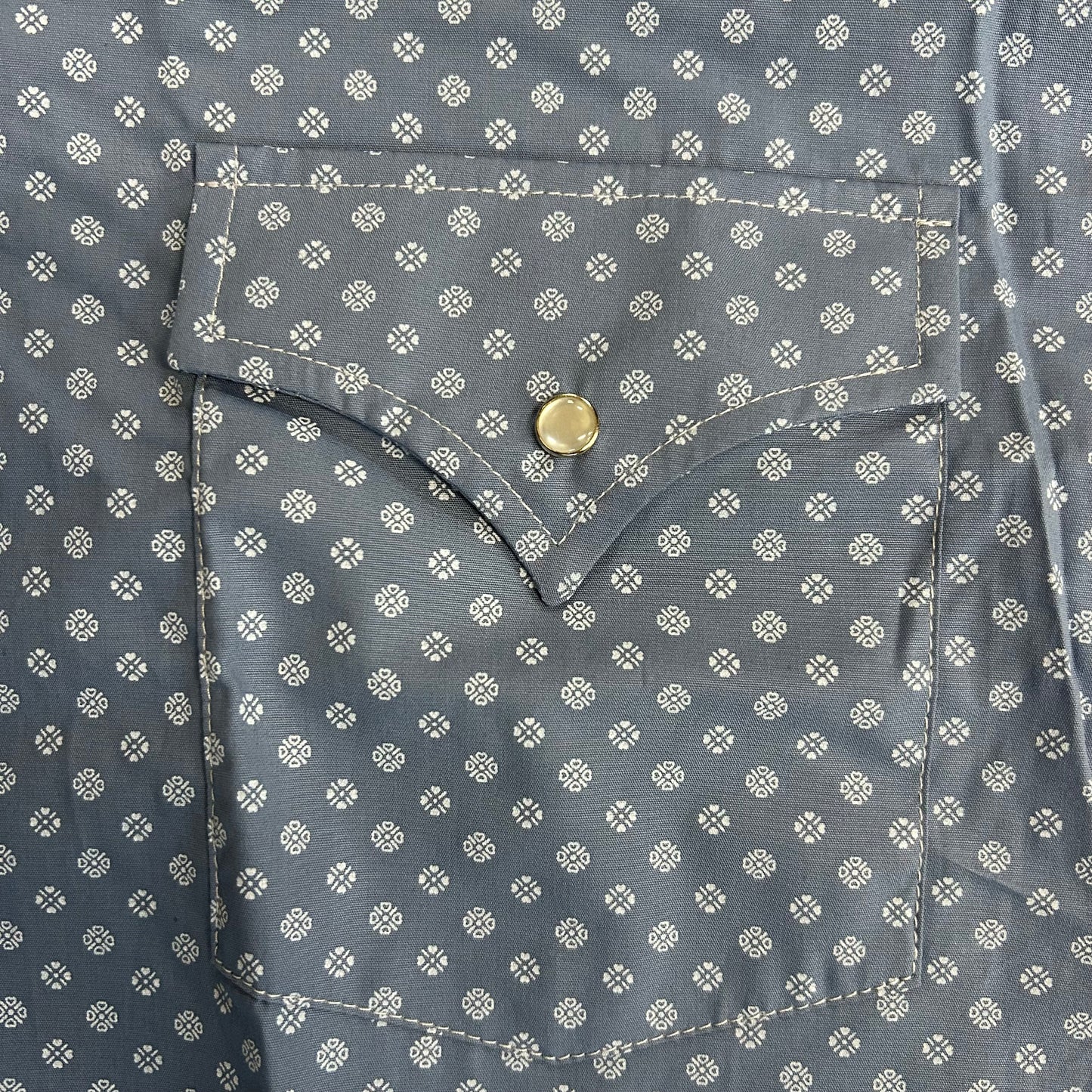 Dusty Blue/White Geo Print S/S