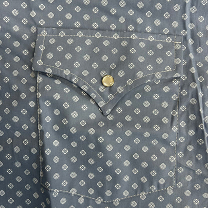 Dusty Blue/White Geo Print S/S