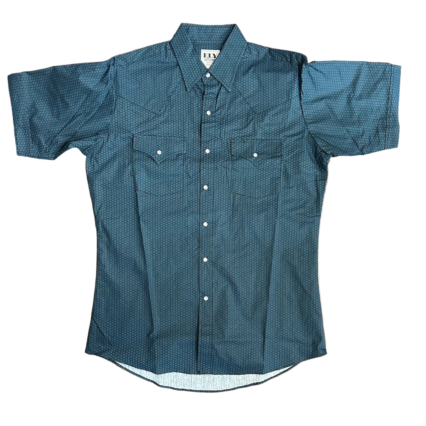 Black/Green Geo Print S/S